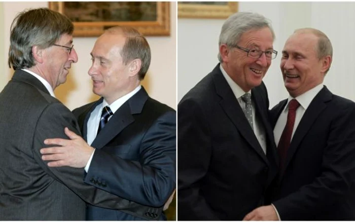 Juncker şi Putin, în 2004 şi în 2012 FOTO AFP