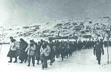 Coloană de prizonieri germani capturați de Armata Roșie la Stalingrad (foto: Profimedia)