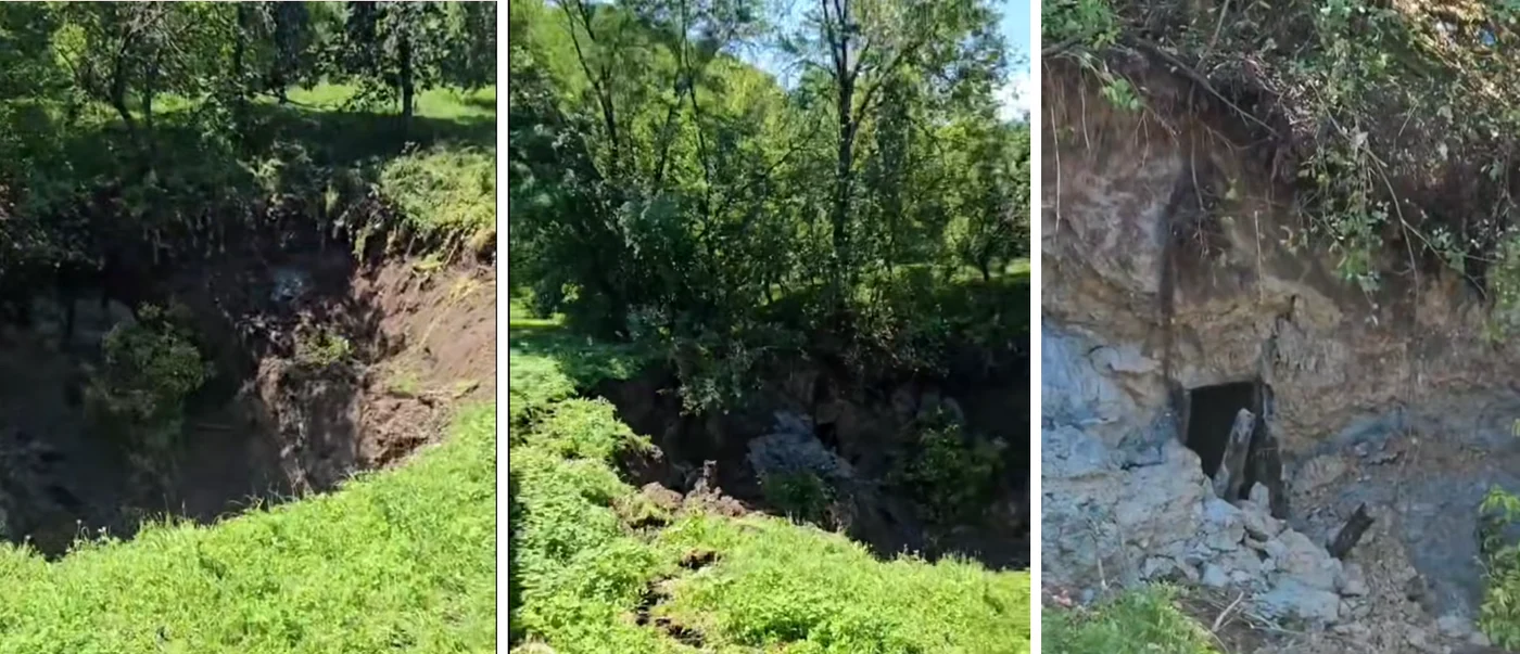 Zona a fost izolată pe o suprafaţă de 4.000 de metri pătraţi FOTO Captură video