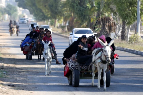 Populația din Gaza fuge după ordinul de evacuare FOTO Profimedia