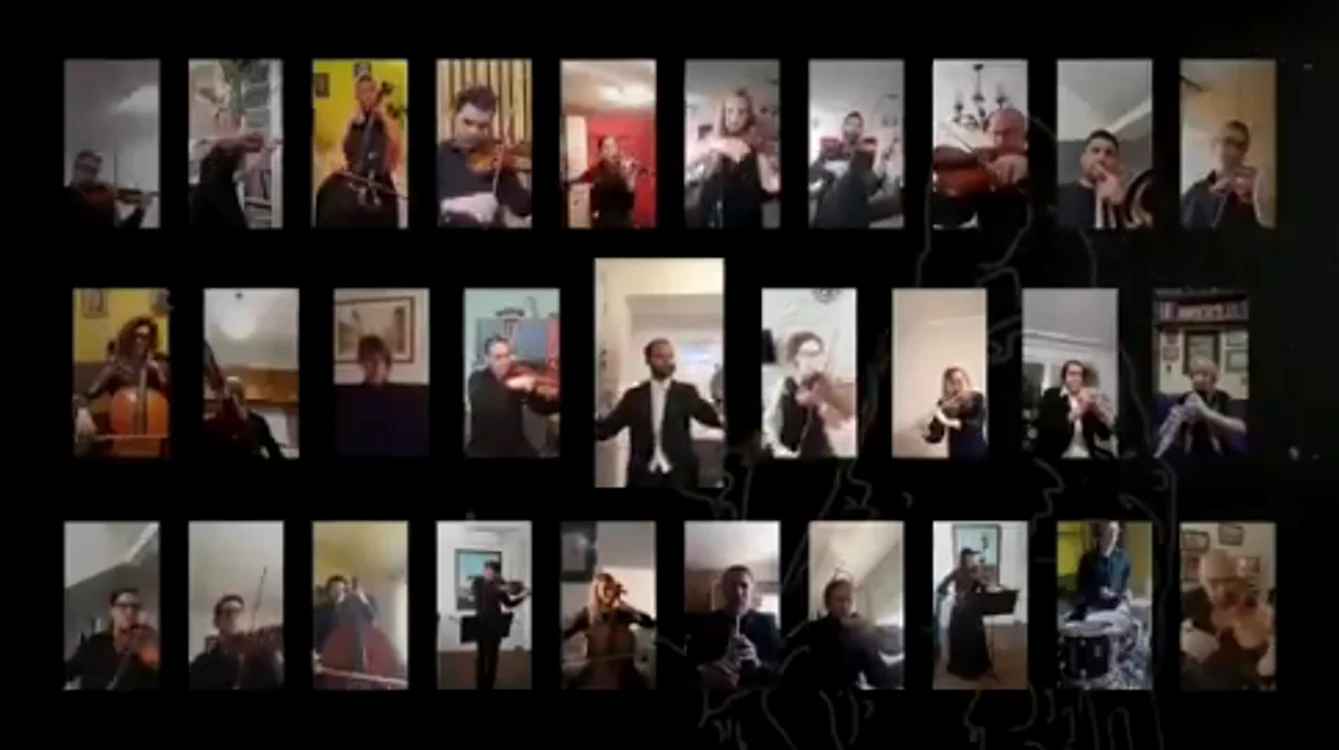 Orchestra națională a Serbiei a interpretat ”Bella Ciao”, prin intermediul unei aplicații onlinefoto: captură/Twitter