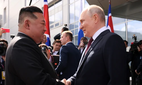 Vladimir Putin si Kim Jong un, vizita la cosmodrom FOTO Profimedia (6) jpg