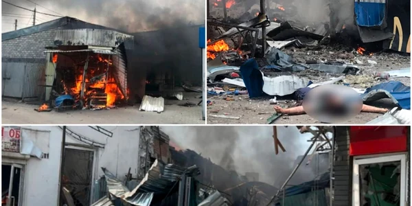 Orasul Slaviansk atacat FOTO Twitter 