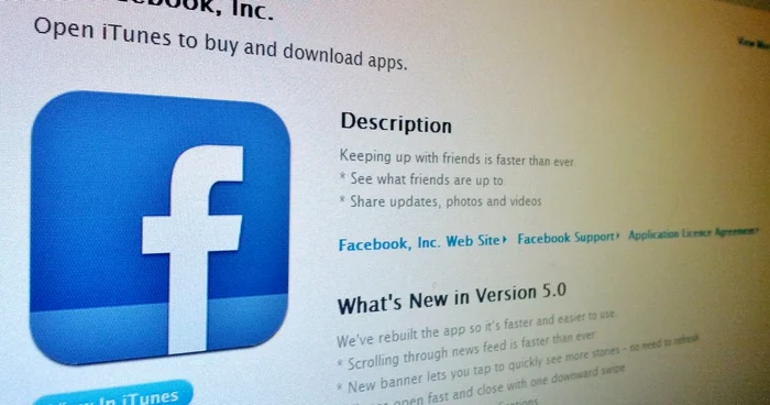 Noua aplicaţie pentru Facebook este disponibilă în App Store.