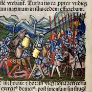 Bătălia de la Baia, ilustrată în „Chronica hungarorum” din 1488 (© Wikimedia Commons)