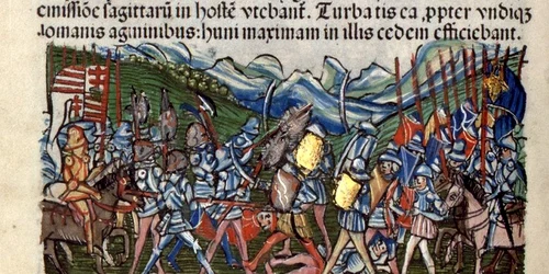 Bătălia de la Baia, ilustrată în „Chronica hungarorum” din 1488 (© Wikimedia Commons)