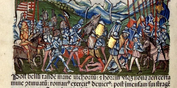 Bătălia de la Baia, ilustrată în „Chronica hungarorum” din 1488 (© Wikimedia Commons)