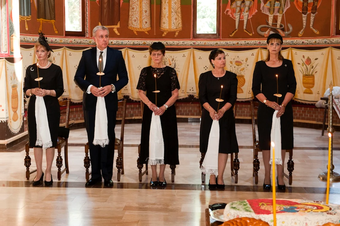Majestatea Sa Margareta in doliu, Principele Radu, Principesa Sofia, Principesa Elena, Principesa Maria la parastas la Curtea de Arges. FOTO: Daniel Angelescu, Casa Majestății Sale