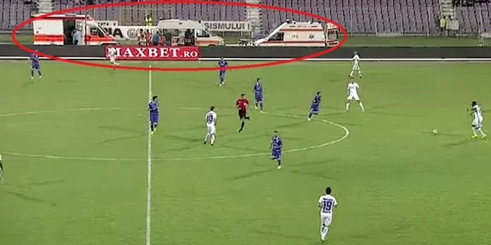 Suporterul a fost transportat în stare gravă la spital foto: captură video