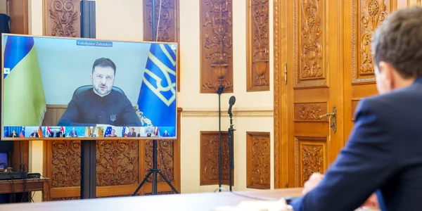 Nicușor Dan, videoconferință cu Zelenski - FOTO presidency.ro