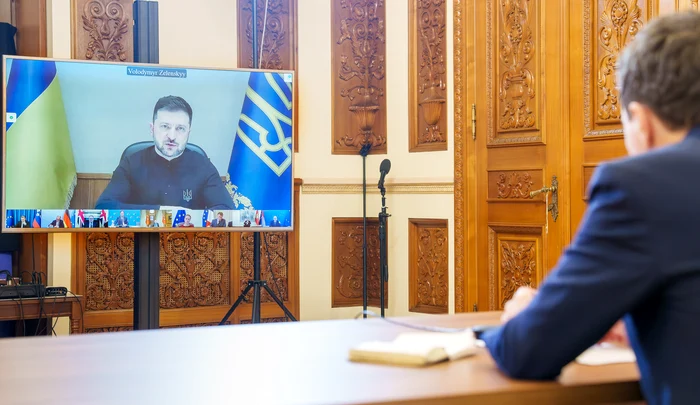 Liderul de la Kiev a mulțumit președintelui României. FOTO: presidency.ro