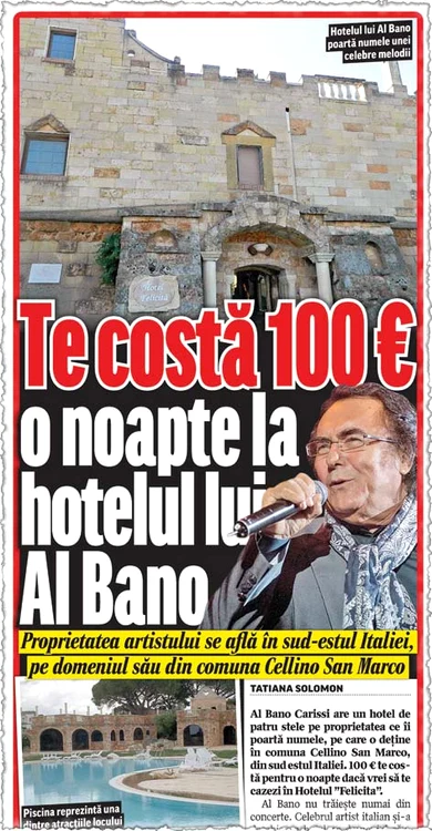 Click! v-a prezentat  moşia lui Al Bano  din Italia