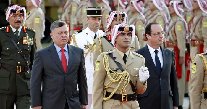 Regele Iordaniei alaturi de presedintele francez in vizita la Amman FOTO Reuters