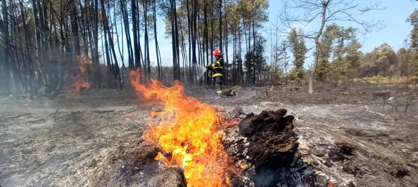 Pompierii români intervin la stingerea incendiilor din Franţa FOTO: IGSU