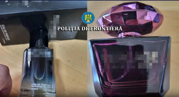 parfumuri contrafăcute confiscate. FOTO captură video Politia de frontieră