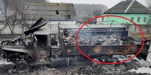 camion militar rusesc distrus de fortele ucrainene