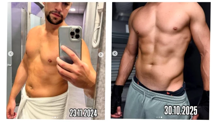 Vlad Gherman, înainte și după ce a slăbit - Foto: Instagram