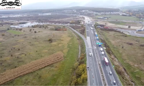 Lucrările la Autostrada A1 Sibiu   Pitești în zona nodului rutier de la Șelimbăr la jumătatea lunii octombrie 2022 Foto captură video Adrian Ioan Gica 1 jpg