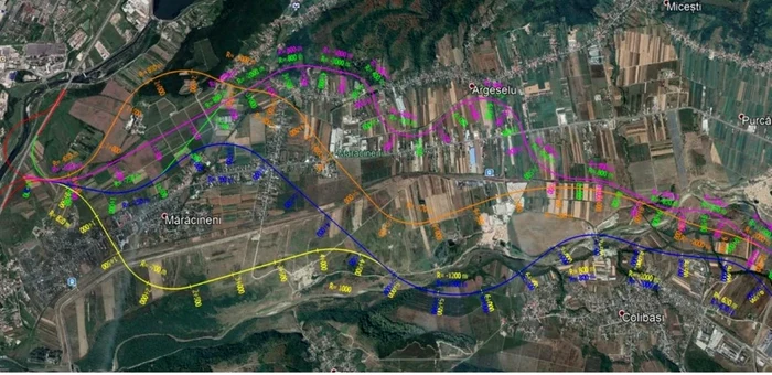 Inițial au existat mai multe variante de traseu. Foto: Instituţia Prefectului Argeş