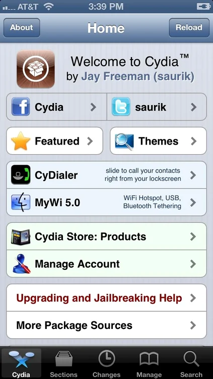 Aplicaţia Cydia, instalată pe iPhone 5 (Foto: twitter.com/chpwn)