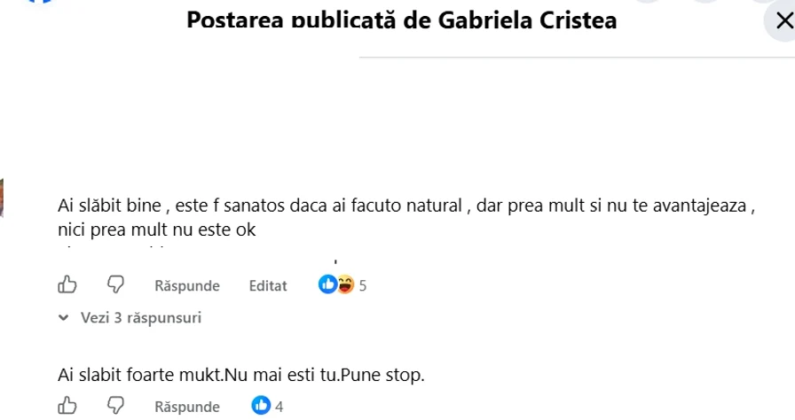 Oamenii consideră că vedeta a slăbit prea mult. Foto: Facebook