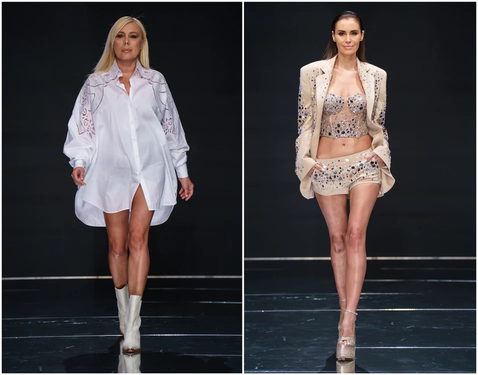 Dana Savuica și Ana-Maria Pop, în prezentarea Ermanno Scervino de la București.FOTO:Remus Nicolaescu