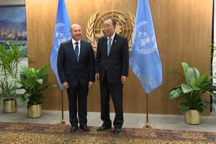 Valeriu Streleţ şi Secretarul General al ONU, Ban Ki-moon. FOTO gov.md