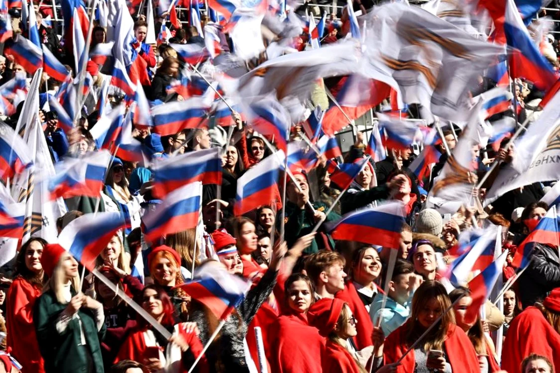 Eveniment pe stadionul Lujniki pentru sarbatorirea anexarii Crimeei FOTO EPA-EFE