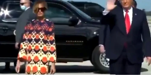 Donald si Melania Trump pe aeroportul din Palm Beach Captura Twitter