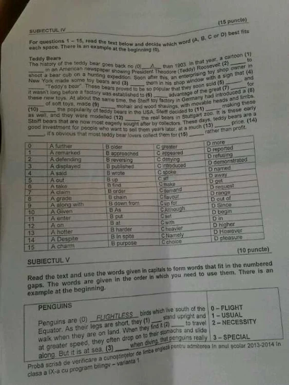 examen bilingv engleza 3