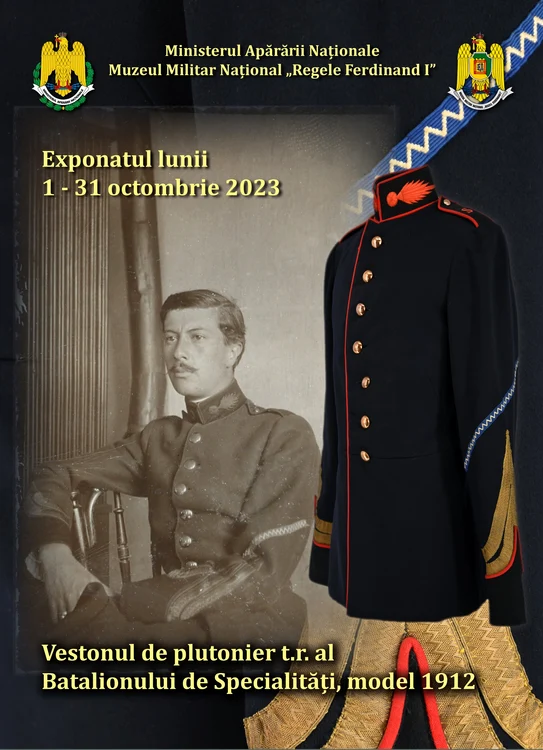 Vestonul de plutonier t.r. al Batalionului de Specialități, model 1912 (foto: Muzeul Militar Naţional „Regele Ferdinand I”)