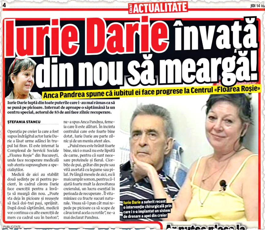 Click! a urmărit  starea de sănătate a  actorului încă de la  prima sa internare