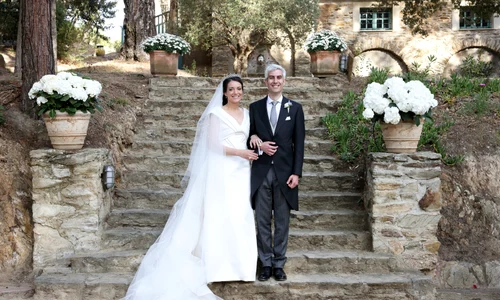 Prințesa Alexandra de Luxemburg și Nicolas Bagory la Biserica Saint Trophyme din Bormes les Mimosas, pe 29 aprilie 2023, după ceremonia de nuntă, Pprofimedia jpg