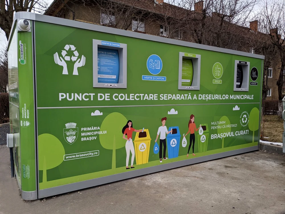 Ecoinsulă inteligentă pentru colectare selectivă FOTO Primăria Brașov