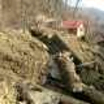 Foto Video Pământul a luat-o la vale în Băile Olăneşti. Două familii riscă să rămână fără locuinţe