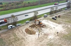 Vedere aeriană a sitului arheologic de lângă Bad Camberg (© Ferenc Kantor / Landesamt für Denkmalpflege Hessen)