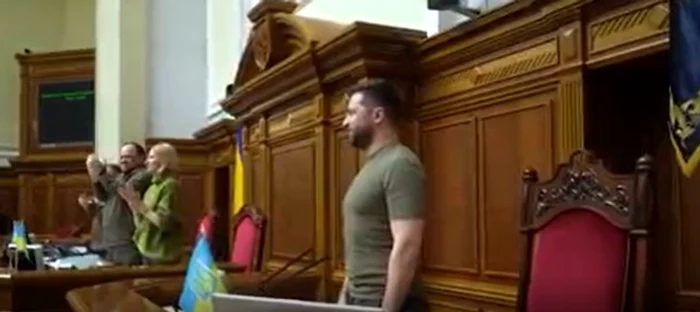 Volodimir Zelenski, în Parlamentul Ucrainei. FOTO Arhivă