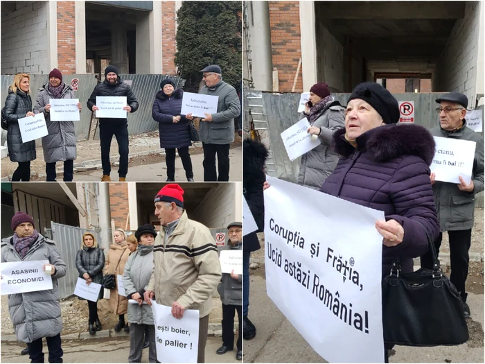 Oamenii au protestat în fața blocului neterminat FOTO Adevărul