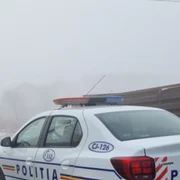 Ceață densă autospecială poliție FOTO: Facebook/MAI