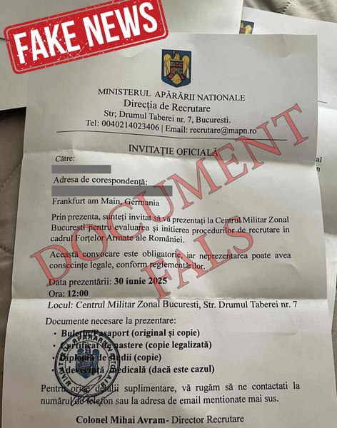 Falsuri periculoase care anunţă recrutarea în diaspora, cu sigla Armatei. Reacția MApN 