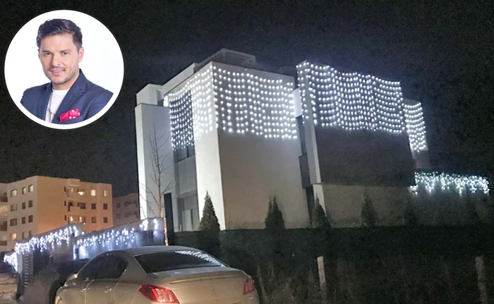 Liviu Vârciu și-a pus o perdea de luminițe la etajul casei sale