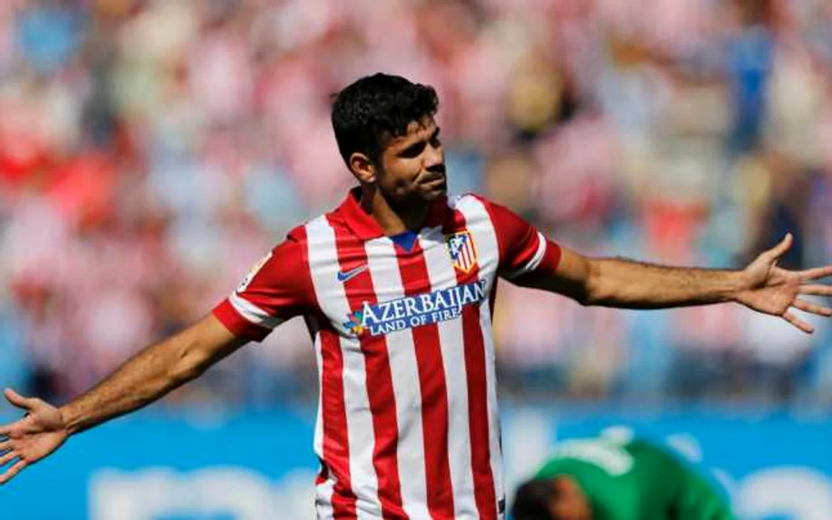 Diego Costa, în tricoul lui Atletico Madrid. FOTO: www.copadomundo.uol.com.br