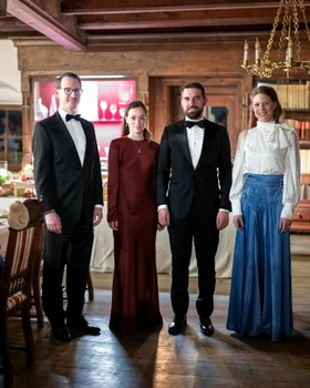 Nicolae și Alina ai României alături de Prințul Filip și Prințesa Danica