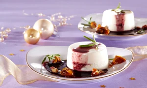 Cheese Mousse with Blackberry Sauce and Nuts jpeg