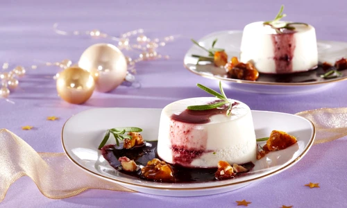 Cheese Mousse with Blackberry Sauce and Nuts jpeg