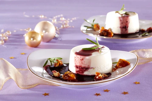 Cheese Mousse with Blackberry Sauce and Nuts jpeg