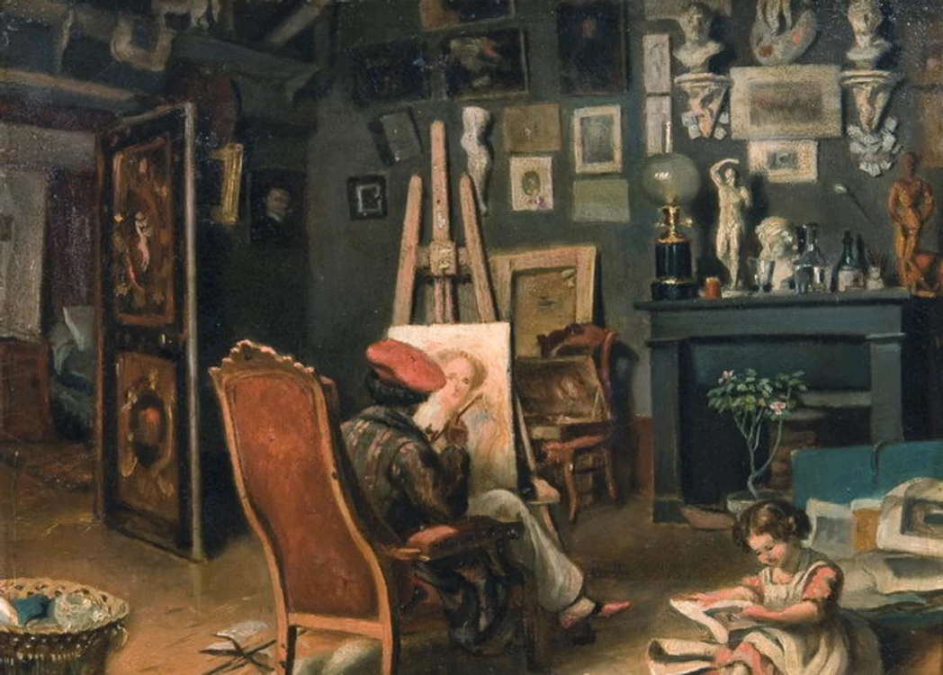 Theodor Aman   Primul atelier al pictorului la Paris jpg jpeg