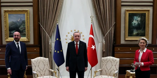 Erdogan primindu-i pe Michel si Leyen la Ankara FOTO EPA-EFE