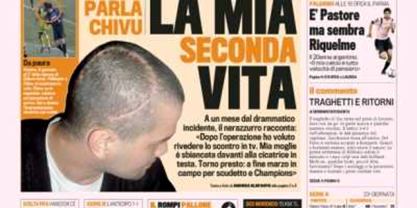 Povestea accidentării lui Cristi Chivu, în Gazetta dello Sport  