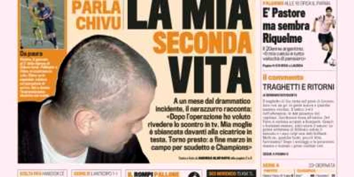 Povestea accidentării lui Cristi Chivu, în Gazetta dello Sport  